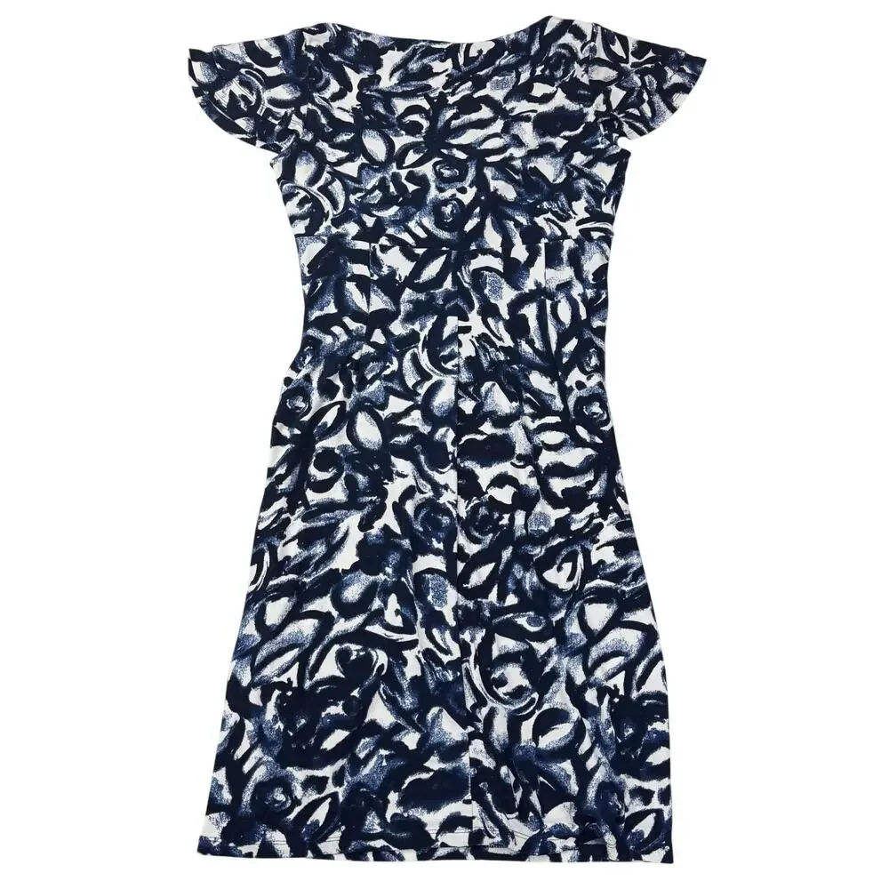 LAUREN Ralph Lauren Printed Ruched Sheath Dress Size 4 PETITE